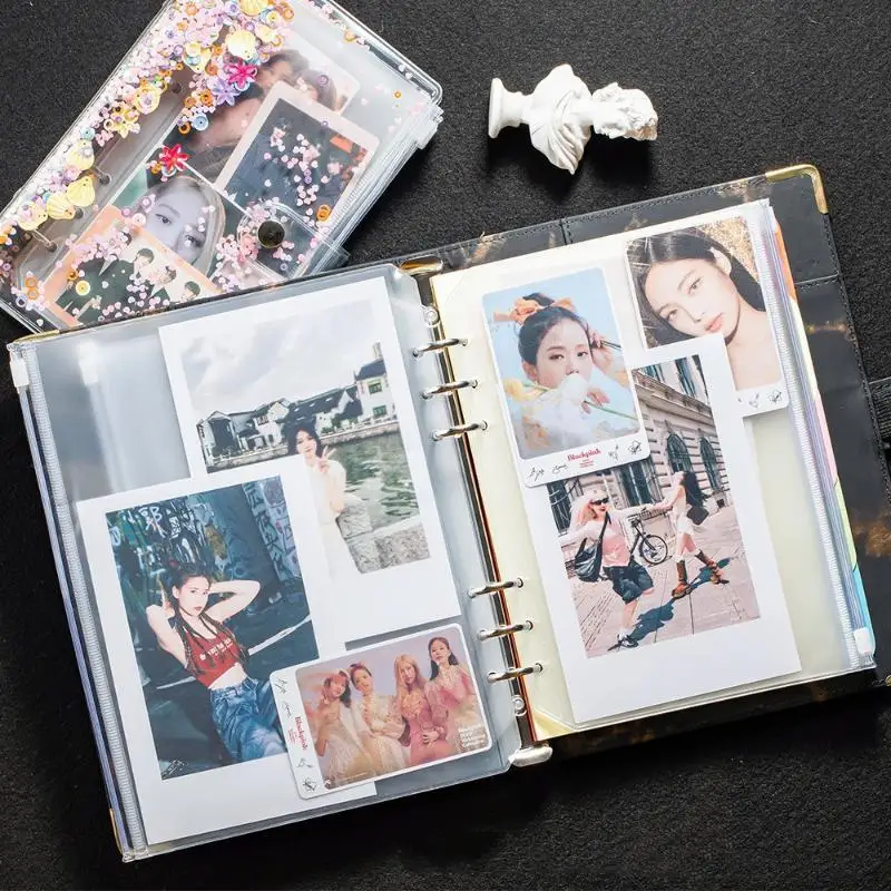 10Pcs A6 Binder Pockets 6 Holes Cash Envelopes For Budgeting Clear Zipper Folders For 6-Ring Binder Waterproof PVC Organizer