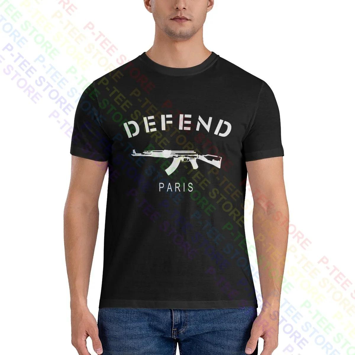 Defend Paris Ak47 Shirt T-shirt Pop Casual Hipster All-Match Tee