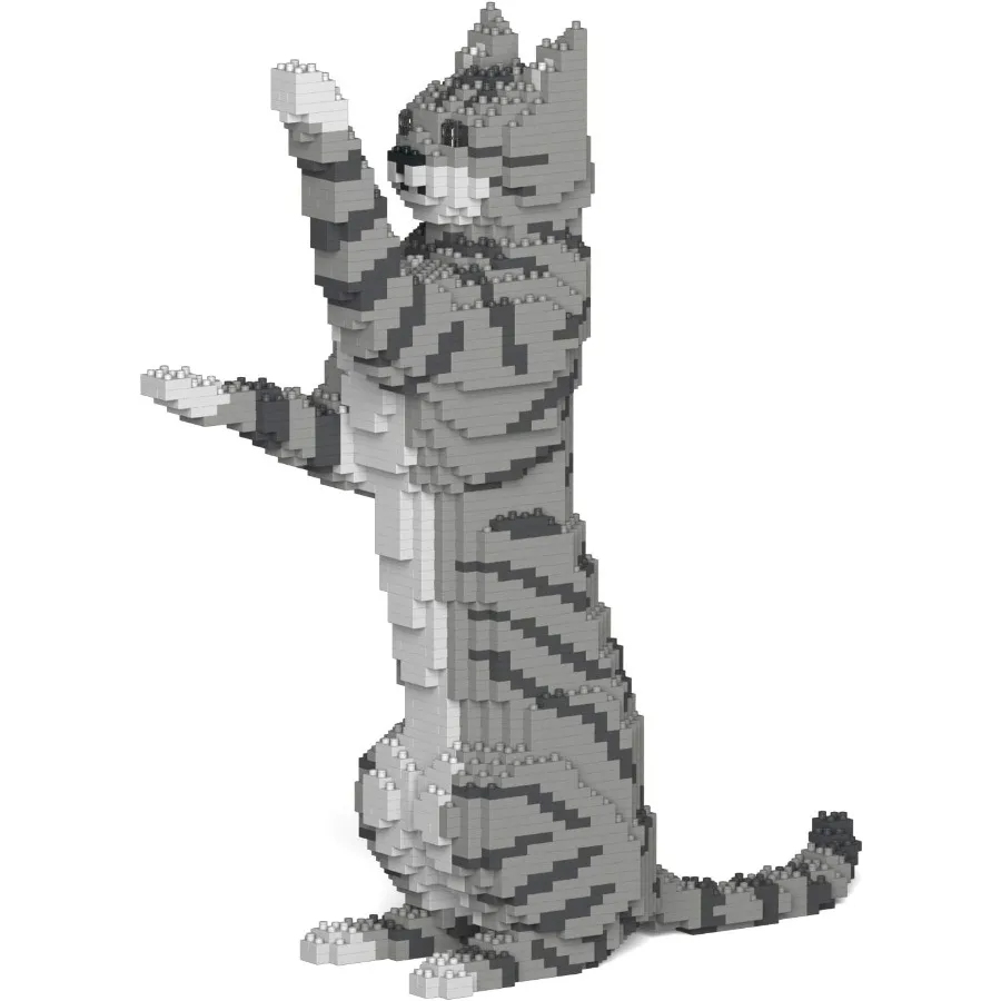 

JEKCA Cat 14SM03 Tabby Cat Plastic Building Blocks for Advanced Creative Construction Ideal for Ages 14+ Enhances Spatial Reaso