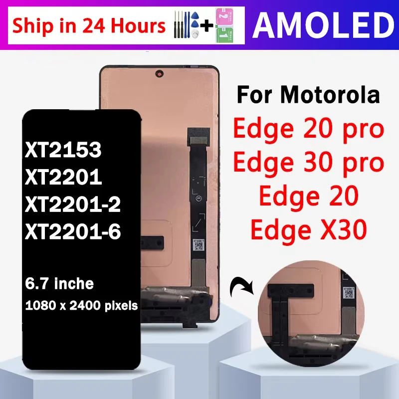 6.7“ AMOLED For Motorola Edge 20/20 pro LCD Touch Screen Digiziter Assembly For Motorola Edge 30 pro LCD Edge X30 Display