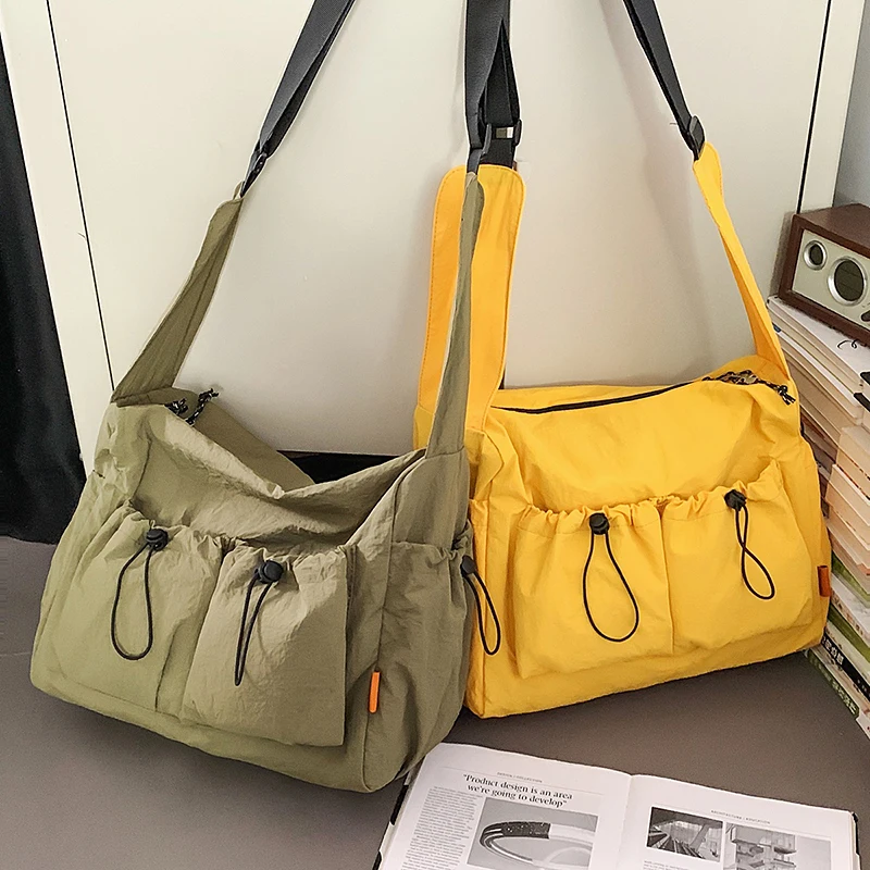 حقيبة كروس عصرية برباط سعة كبيرة للجنسين حقيبة كتف أنيقة للطلاب والرجال والنساء