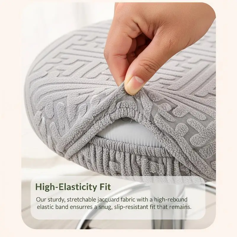 Round Stool Elastic Cushion Cover Dustproof Stain Resistant Stretch Chair Cover Fit 30-40cm Stool for Home Bar Party Use