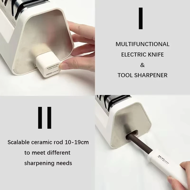 Electric Knife Sharpener 4Stage Diamond & Ceramic Kitchen Sharpening System Suitable For Scissors&Tools Or Multiple Scenarios