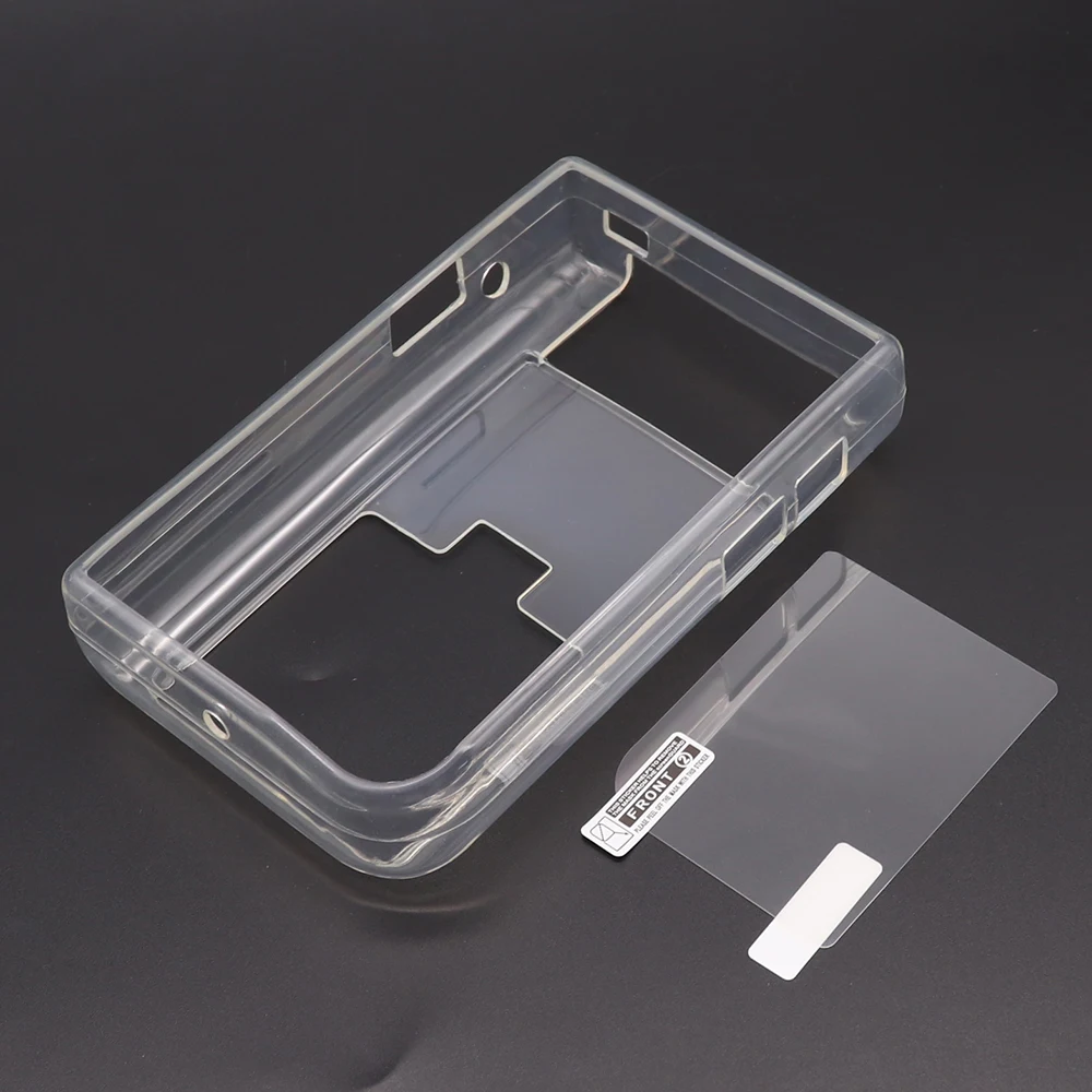 Transparent TPU Gamepad Protective Case For GBC GBA Shell Protection Clear Case Cover For GB GBA SP Screen Protector Film