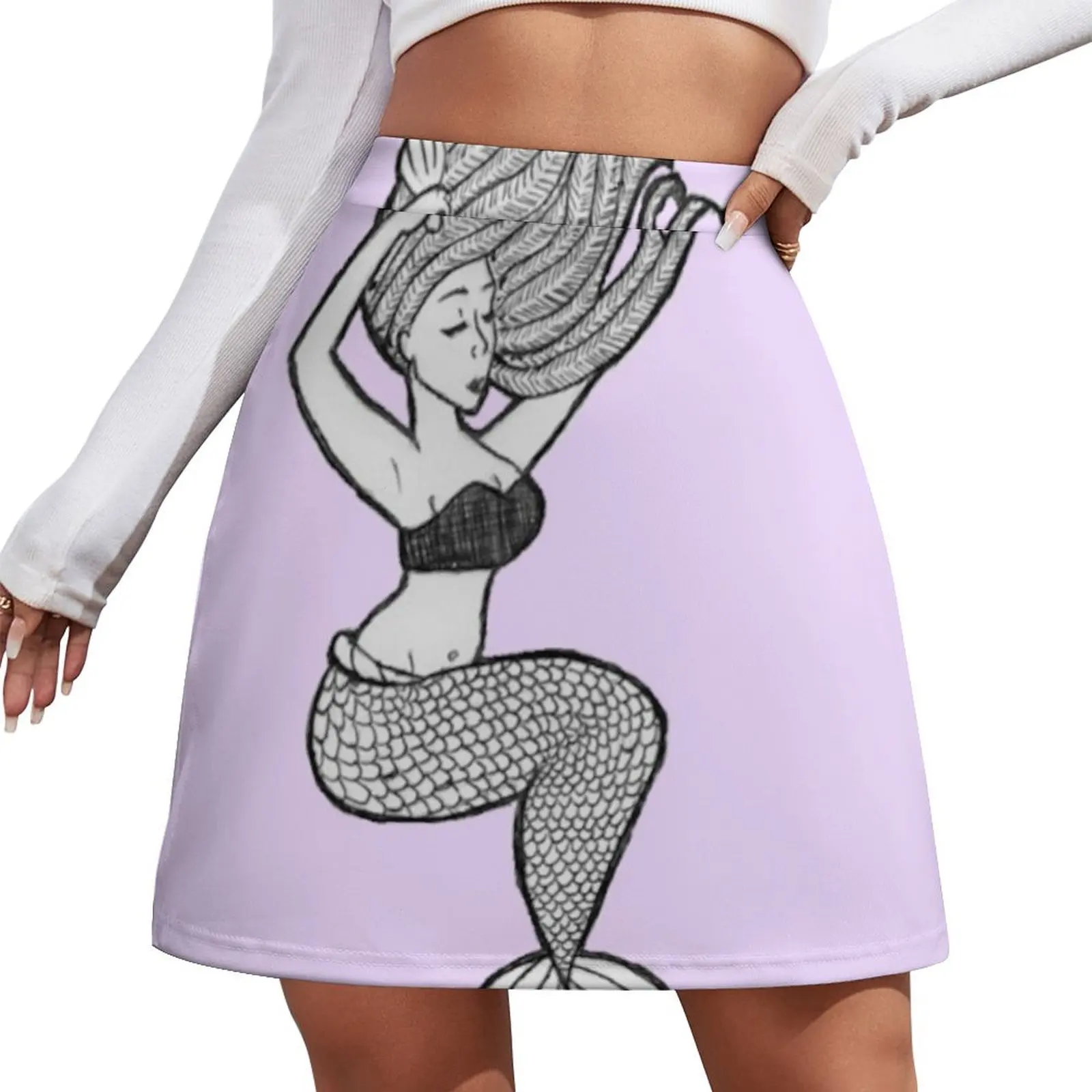 

Seaweed Mermaid Mini Skirt outfit korean style School skirt new in external clothes