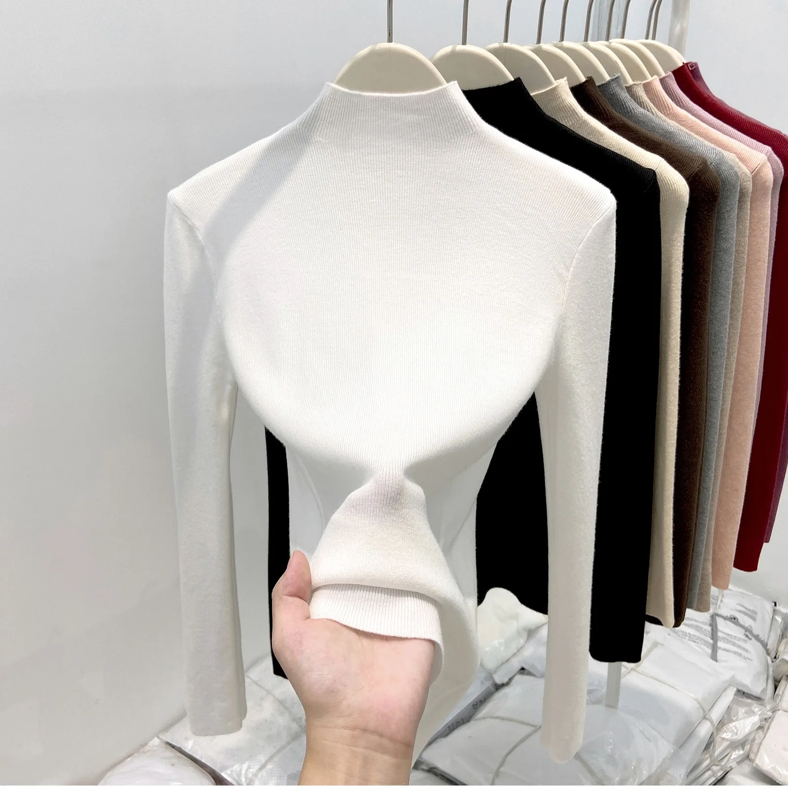 2025 Women Autumn Winter New Turtleneck Knitted Sweater Female Solid Slim Fit Pullover Fashionable Versatile Warm Simple Jumpers