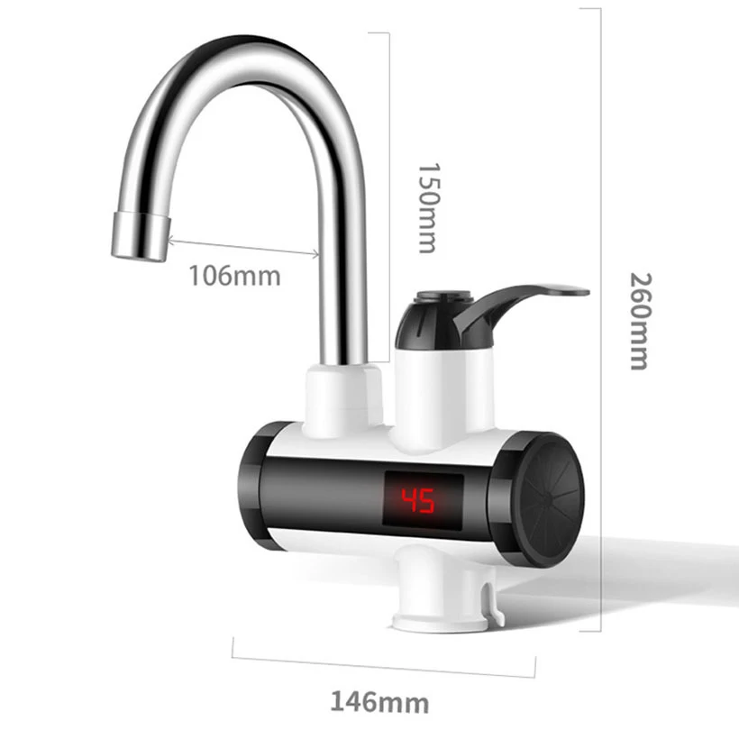 DMWD 3000W scaldabagno elettrico istantaneo senza serbatoio rubinetto cucina riscaldamento rubinetto scaldabagno Display temperatura 110/220V