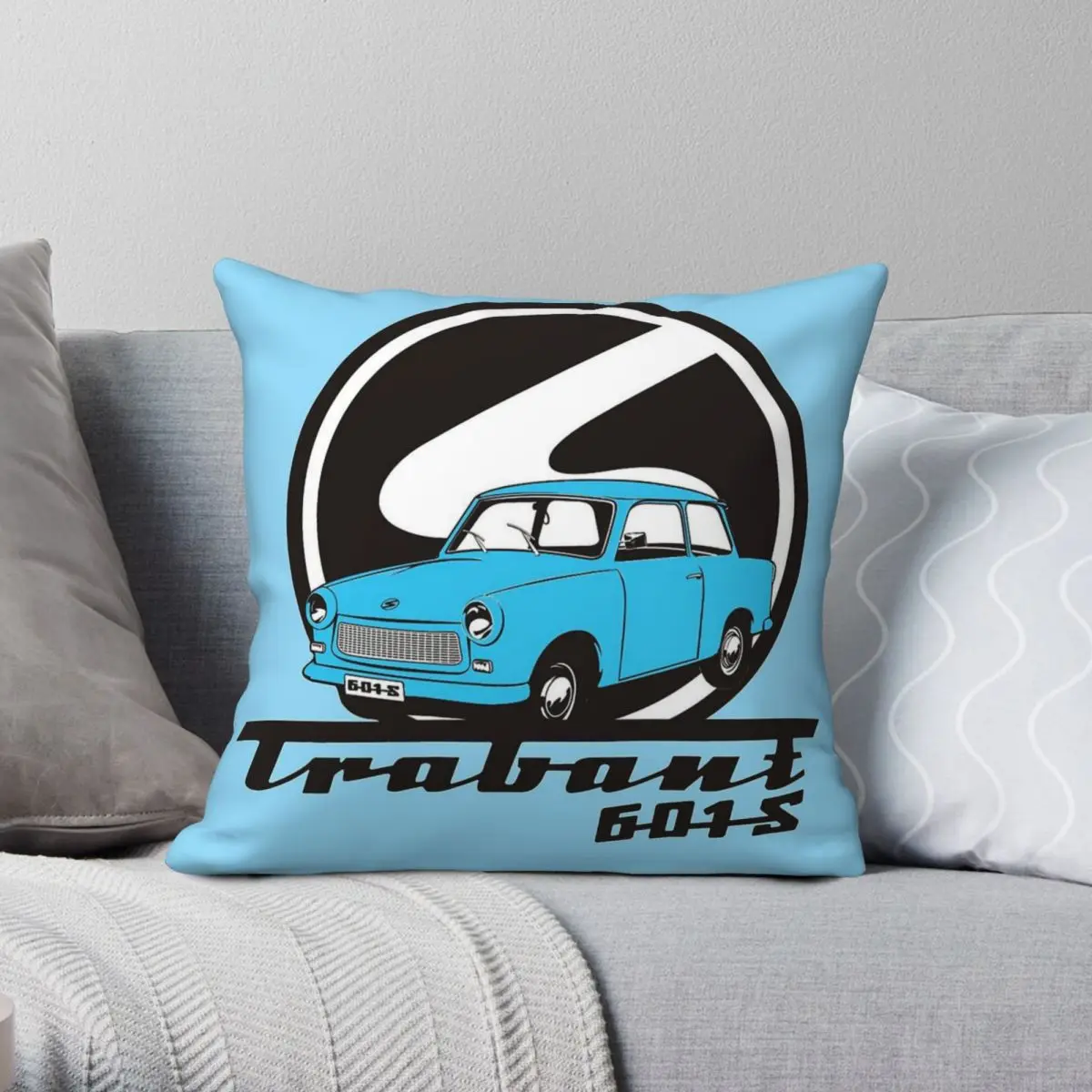 Trabant 601 Blue Square Pillowcase Polyester Linen Velvet Creative Zip Decorative Throw Pillow Case Bed Cushion Case