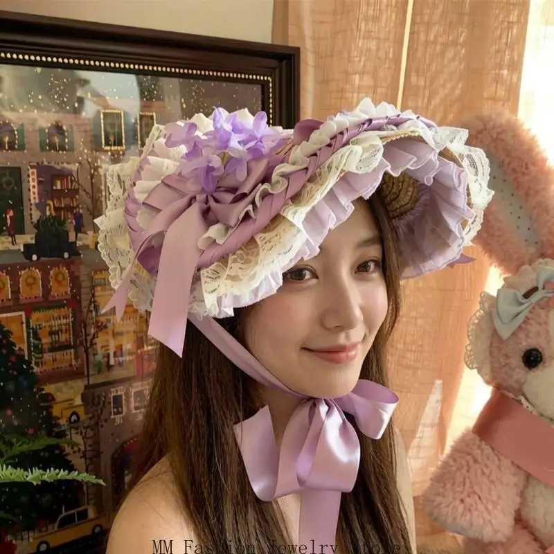 Elegant Brimless Straw Hat Lightweight Bonnet Design for Beach Travel Gardening D0UB