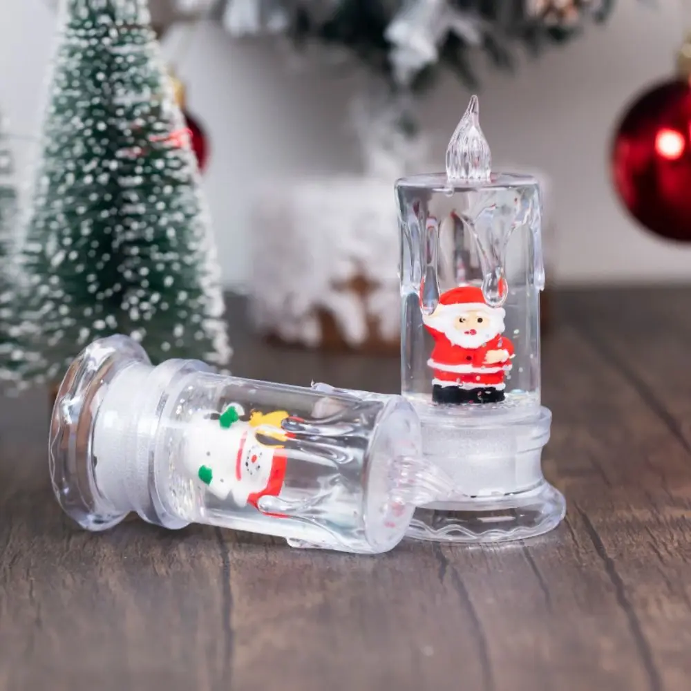 Simulation Christmas Water Injection Lamp Santa Claus Waterproof Christmas Candle Lamp LED Elk deer Transparent Tears Light