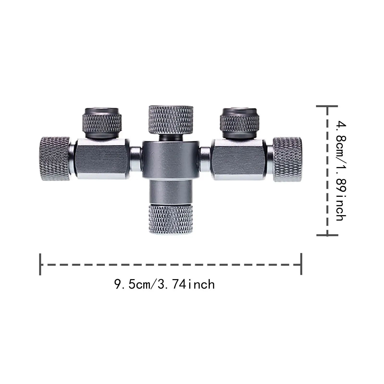 Dual Outlet CO2 Multi Pass Splitter Aluminum Regulator Valve for Water Grass Tank and Fish Tank CO2 Equipment