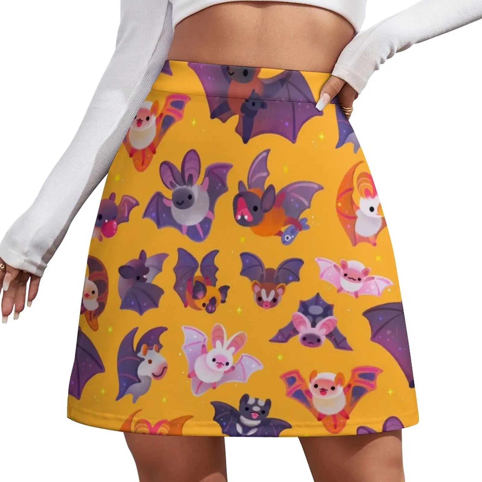 Bat - yellow Mini Skirt skirts women summer 2026 skirts for woman summer clothes skorts for women Mini Skirt