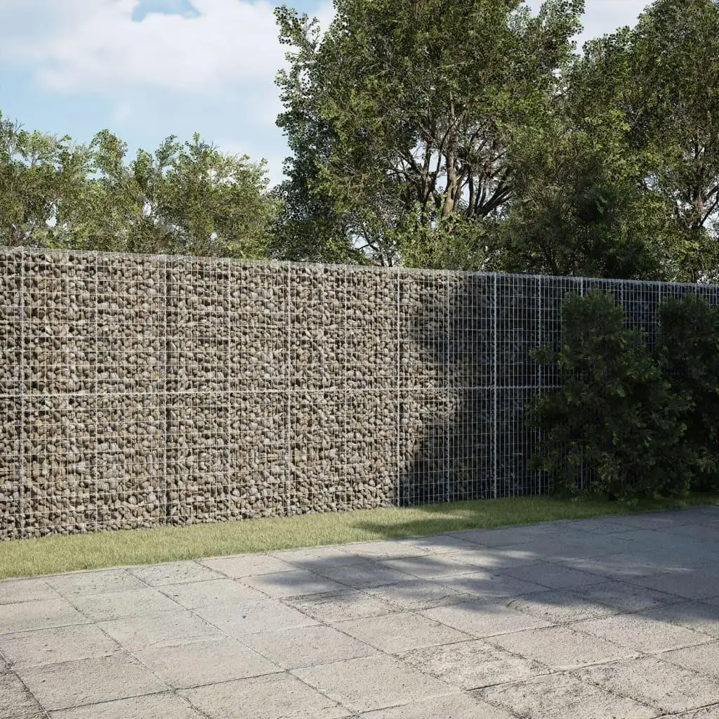 Gabion Basket with Cover 472.4x19.7x78.7 Galvanized Iron