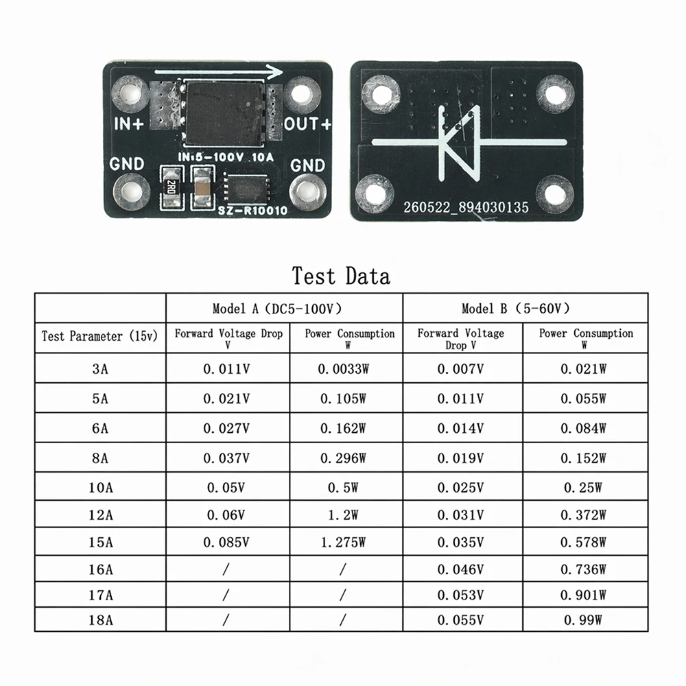 25A 30A Ideal Diode Module 0 Heat Generation Anti-Reverse Anti-backflow Diode for Solar Charge Battery Backup Systems 24/48/72V
