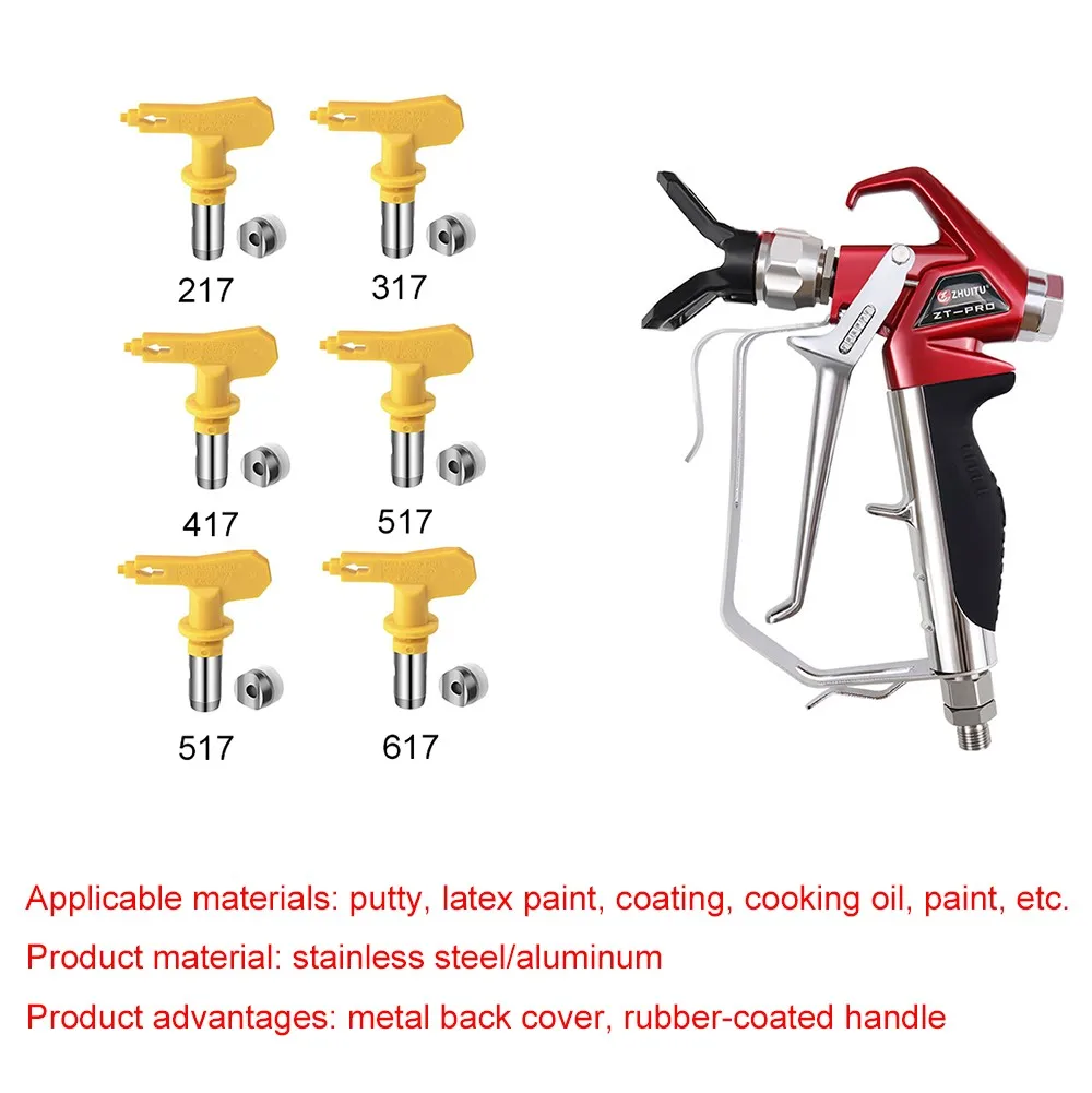 

Различные безвоздушные распылители краски высокого давления 3600 фунтов на квадратный дюйм с наконечником 6 шт. 217,317,417,517,617