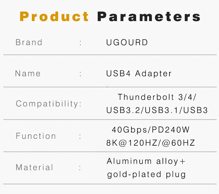 UGOURD USB4 Adapter USB C To USB C Thunderbolt 3/4 40Gbps OTG Extension Cable Adapter Type C Male To Female Converter For Laptop