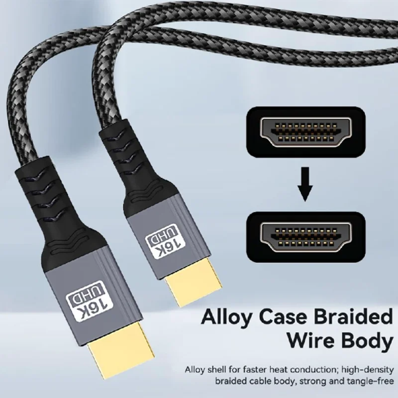 16K HD 2.2 Cable 10FT, 96Gbps Certified Ultra High Speed 16K@60Hz 8K@120Hz 4K@480Hz HD Cord Support HDR, HDCP DSC 1.2a