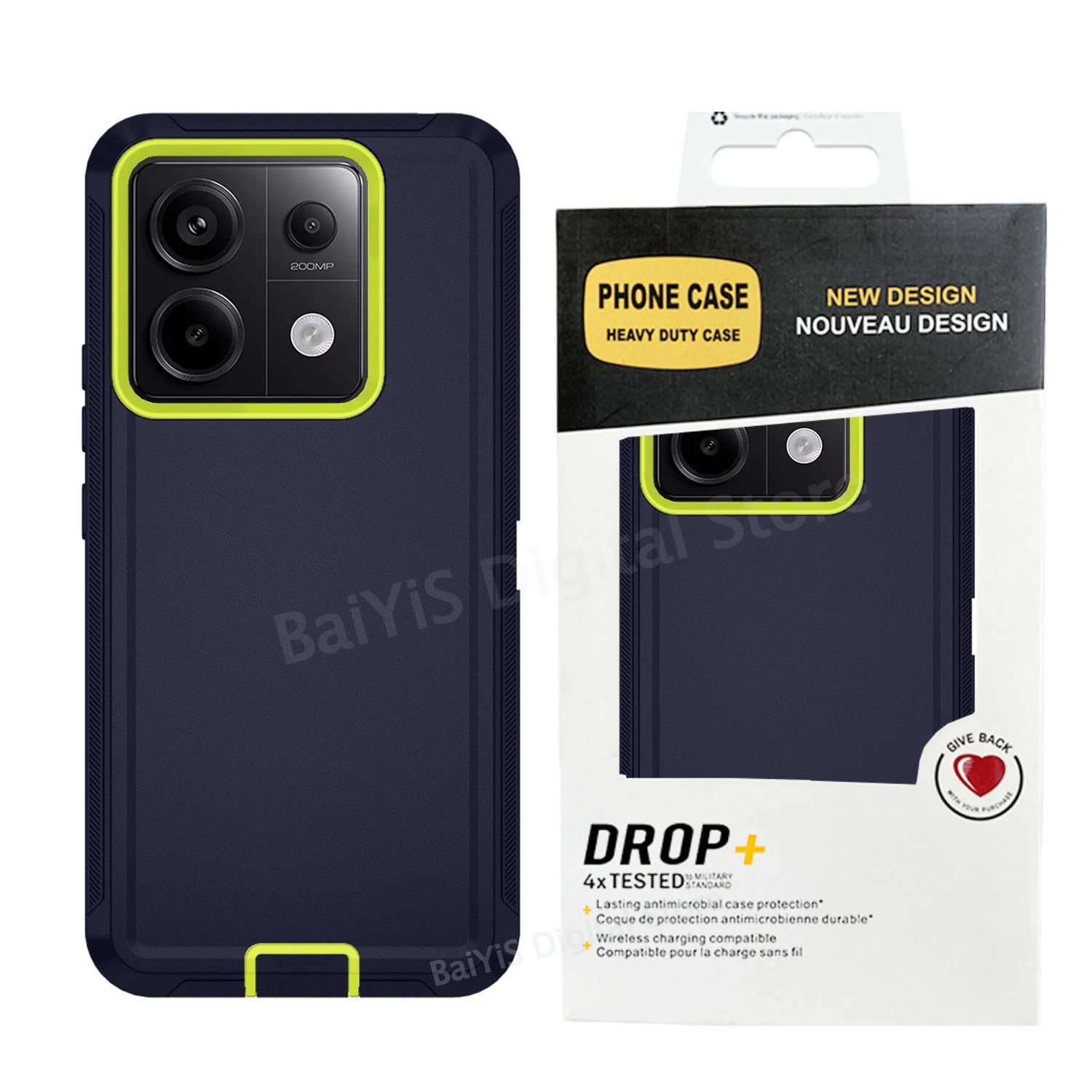 Capa de Telefone Híbrida Reforçada OTT Defender para Xiaomi Redmi Note 15 13 Pro Plus 4G 5G 15C 13R, Capa Protetora à Prova de Choque de 3 Camadas