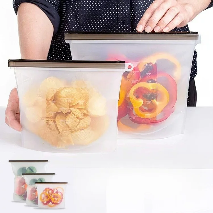 キッチン用シリコン製食品保存袋-冷蔵庫用鮮度保持密封バッグ-母乳・果物保存容器-jdzhen製