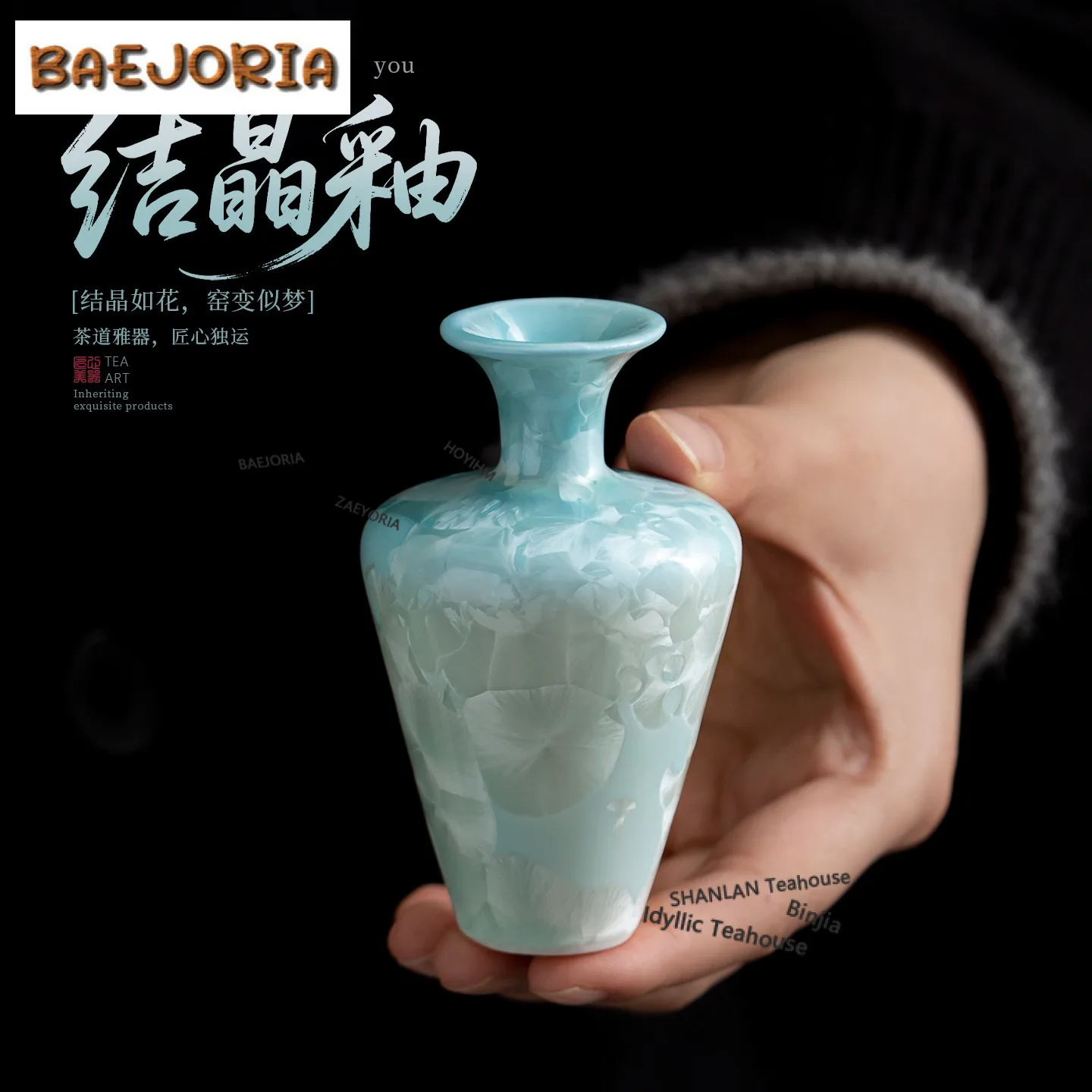 Kiln Change Crystal Glaze Wealth Bottle Vase Elegant Planters Home Decorations Plant Pot Flowerpot Teaware Equipment Craft Gift