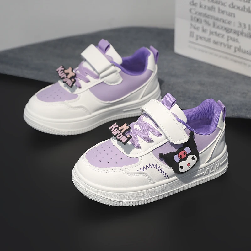 

Sanrio Children Cartoon Kawaii Kuromi Melody Casual Board Shoes Spring Autumn Casual Sneakers Anti Slip Soft Sole Sports Shoes