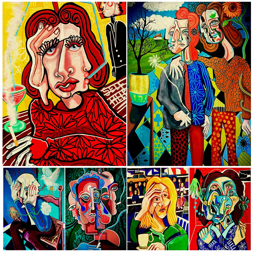 

Fantasy Chaos Portrait Abstract Wall Art Canvas Painting Life Imagination Fantasy Art Poster And Print For Living Room Decor