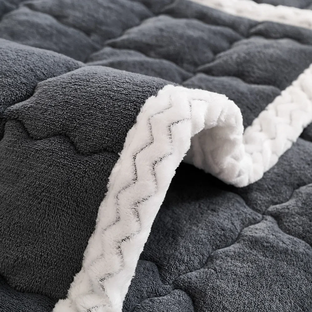 Plush Sofa Cover New Winter Thickened Comfortable Simple High-End Feel Fixed Non-Slip Cat-Scratch Resistant Cushion Sofa Cover