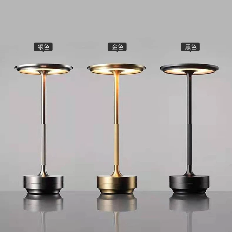 Rechargeable Floor Lamps Study Atmosphere Outdoor Camping Bar Table Light Metal Touch Desk Lamp Office Kitchen Parlor Restaurant