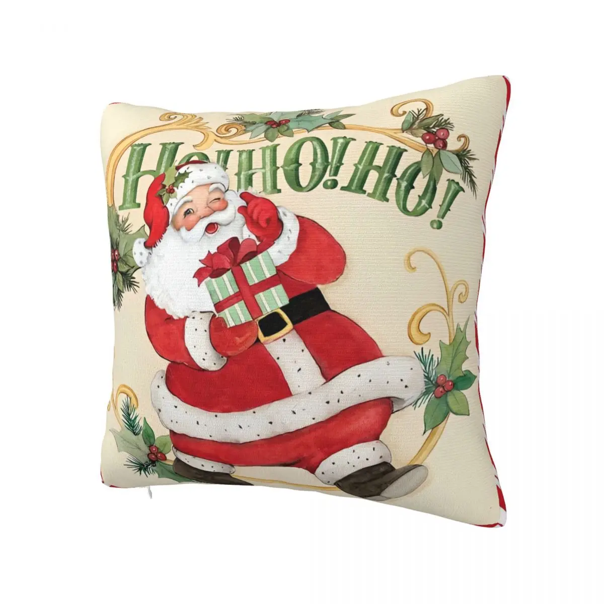 Christmas Santa Claus Reindeer Cane Sled Pillow Case Cushion Cover Polyester Pillow Cover Pillowcases For Sofa Home Decoration