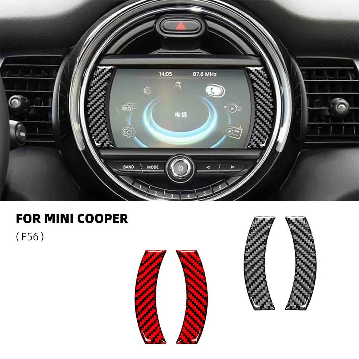 

2Pcs Car Stickers Carbon Fiber Steering Wheel Decal For MINI F54 F55 F56 F60 Cooper Countryman Clubman Accesorios Para Auto