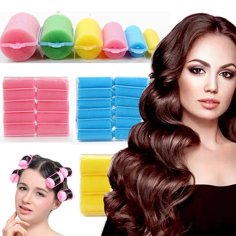 

High Quality Soft Magic Sponge 6 Sizes Foam Hair Rollers DIY Hairdressing Tool Kit Women Styling Not Hurt Hair Heatless Curlers