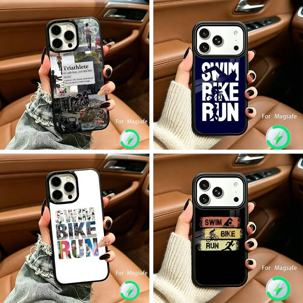

Triathlon Swim Bike Run -Tri Life For IPhone17 16 15 14 13 12 11 Plus Pro Max Plus Wireless Charger Phone Case