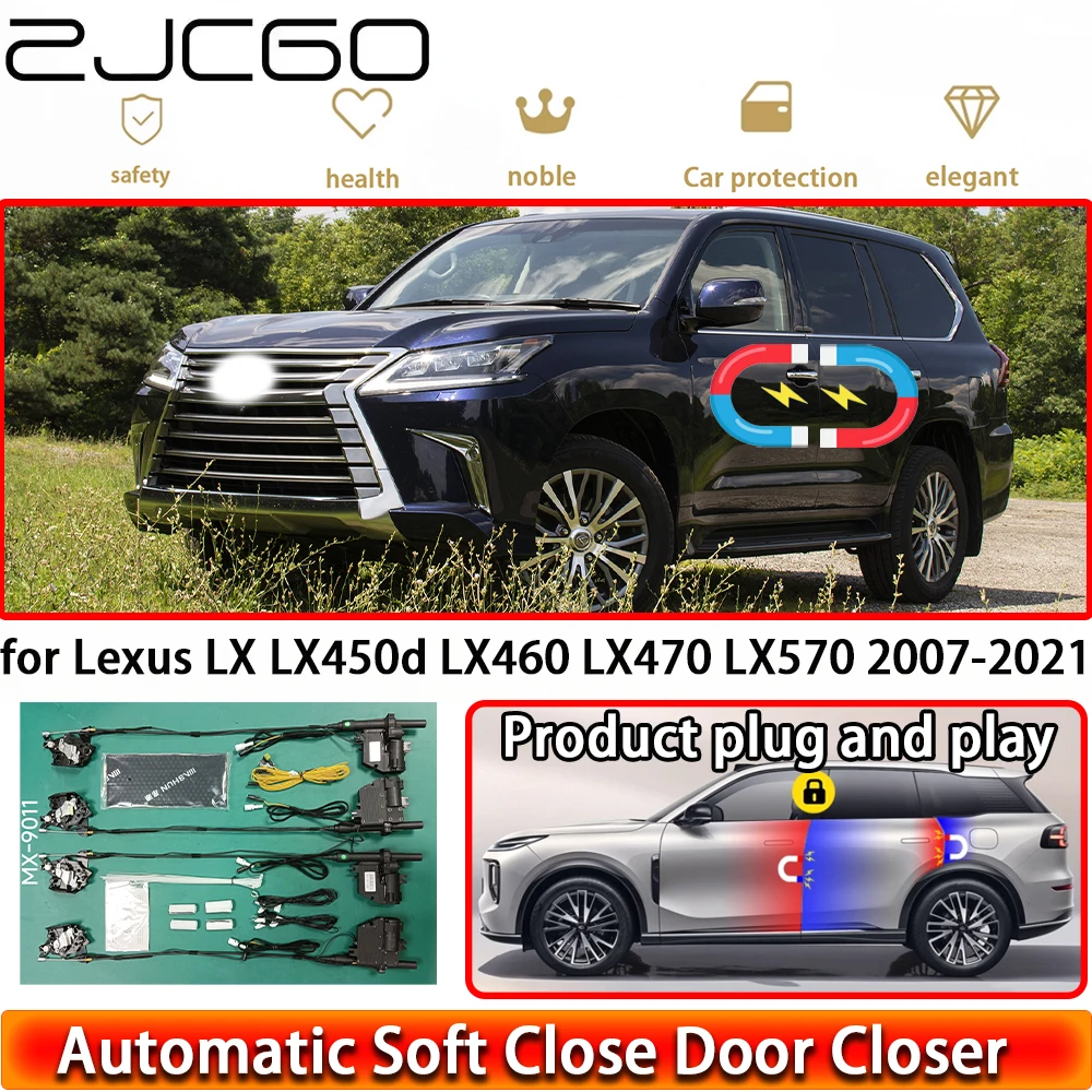

ZJCGO for Lexus LX LX450d LX460 LX470 LX570 2007-2021 Soft Close Door Kit Power Closing Latch System Auto Pull Door Easy Close