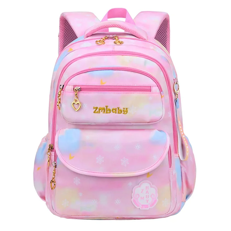 Mochila escolar de gran capacidad resistente al desgaste para estudiantes de primaria, mochila ligera impermeable para niños, bolso de hombro con gradiente de cielo estrellado