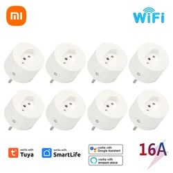 Xiaomi 16A Tuya Smart Socket WiFi Brazil Plug Adapter Home Alexa Voice Control With Energy Monitering Timer Function Power