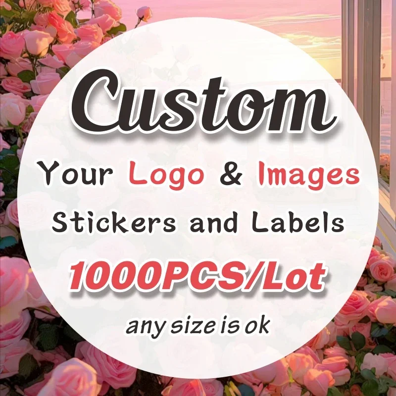 

1000PCS Custom Stickers and Customized Logo Wedding Birthday Baptism Design Your Own Stickers Personalize Stickers