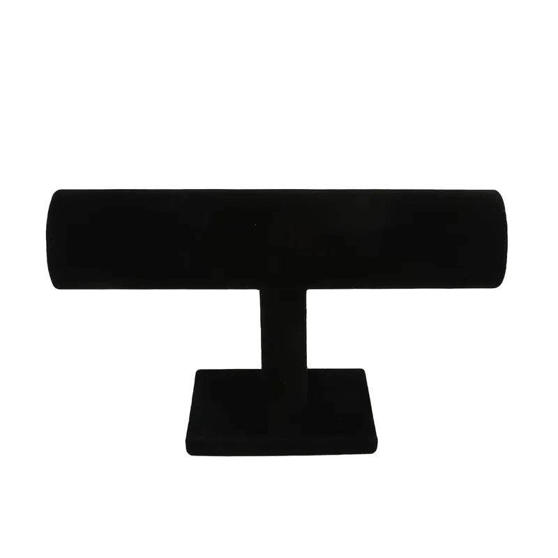 المخملية مجوهرات سوار تخزين عرض سلسلة ساعة T-بار الرف المنظم الصلب حامل حامل عرض المجوهرات سوار العرض