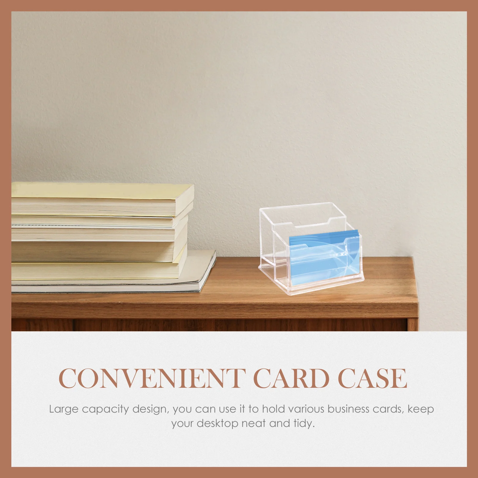 

2pcs Multi-Function Business Holders Acrylic Boxes Desktop Business Stand Large Capacity Office Supply Card Accessory