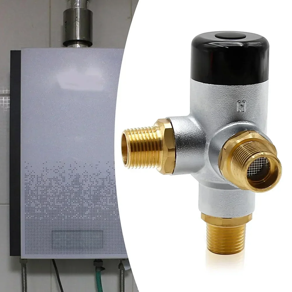 

Brass Thermostatic Valve 1/2Inch 3 Way Control Temperature Regulation Thermostatic Mixing Valve For RV Water Heaters Temperature