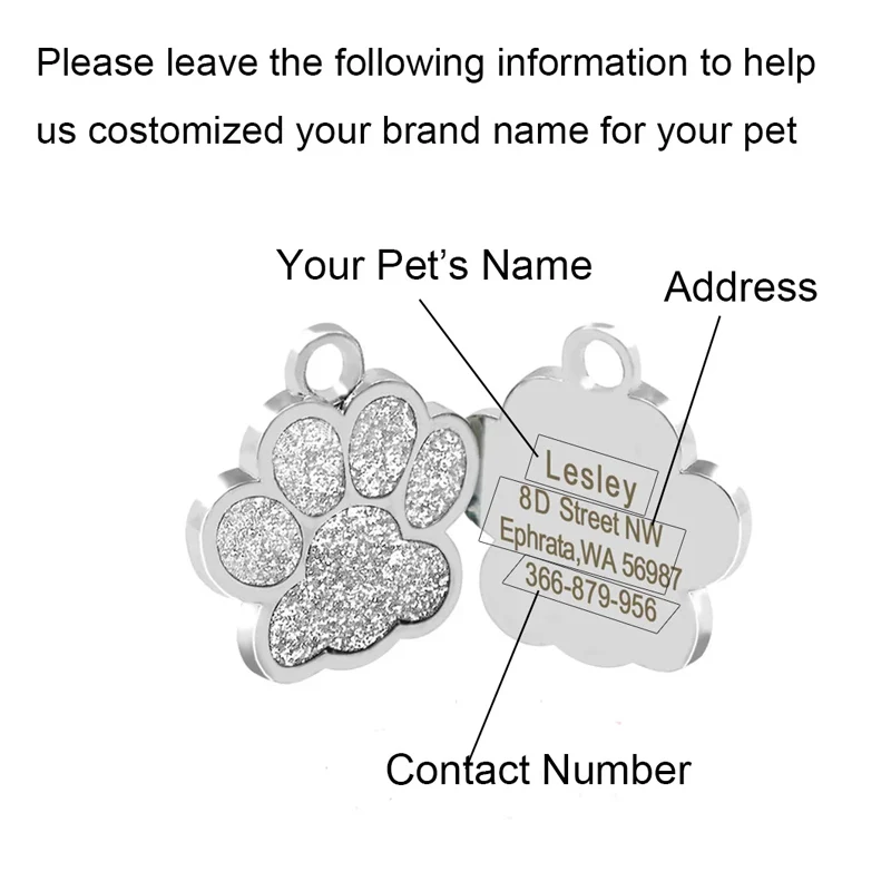 Dog Pearl Collar PU Leather Glitter Crystal Pearl Luxury Dog Collars with Customized ID Tag for Small Large Dog Accessories