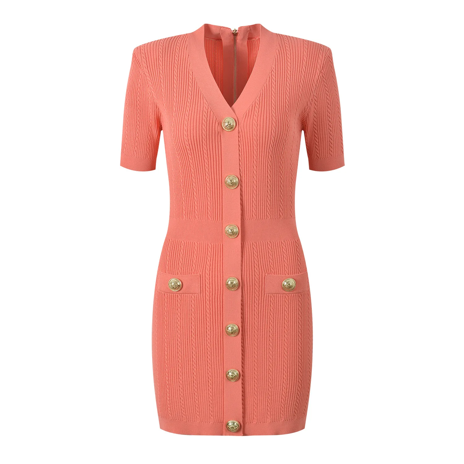

Spring Summer 2025 Slim Fit Knitted Wrap around Dr V Ne Metal Bule Design Faionable Ele Sle Basic Model ort ...