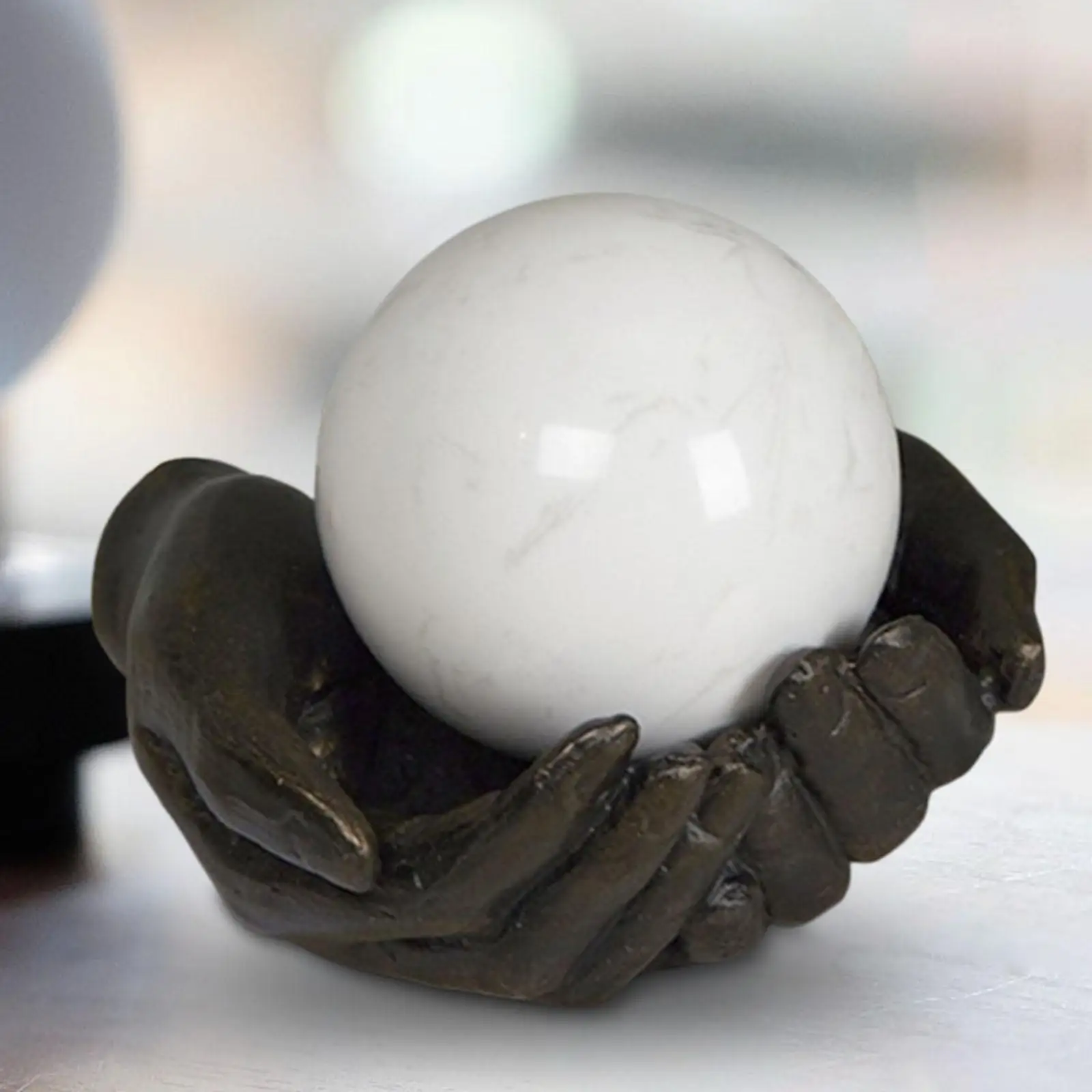 Marble Decorative Ball 10cm Modern Tabletop Ornament Stylish Sphere for Living Room Dining Office Accessories