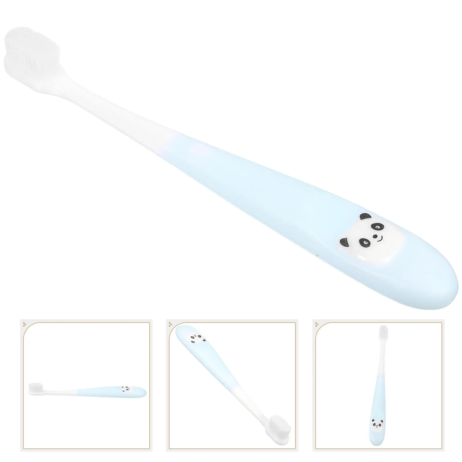 1Pcs Supple Bristle Children Toothbrush Panda Shape Manual Tooth Cleaner with Storage Bucket Care Tool for Babies