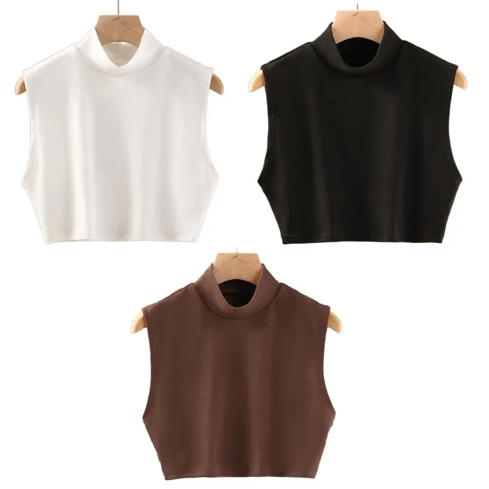 Bufandas de cuello falso de Color sólido, cubierta para el cuello, collares medio altos, desmontable, cuello falso de alta elasticidad, accesorios de ropa