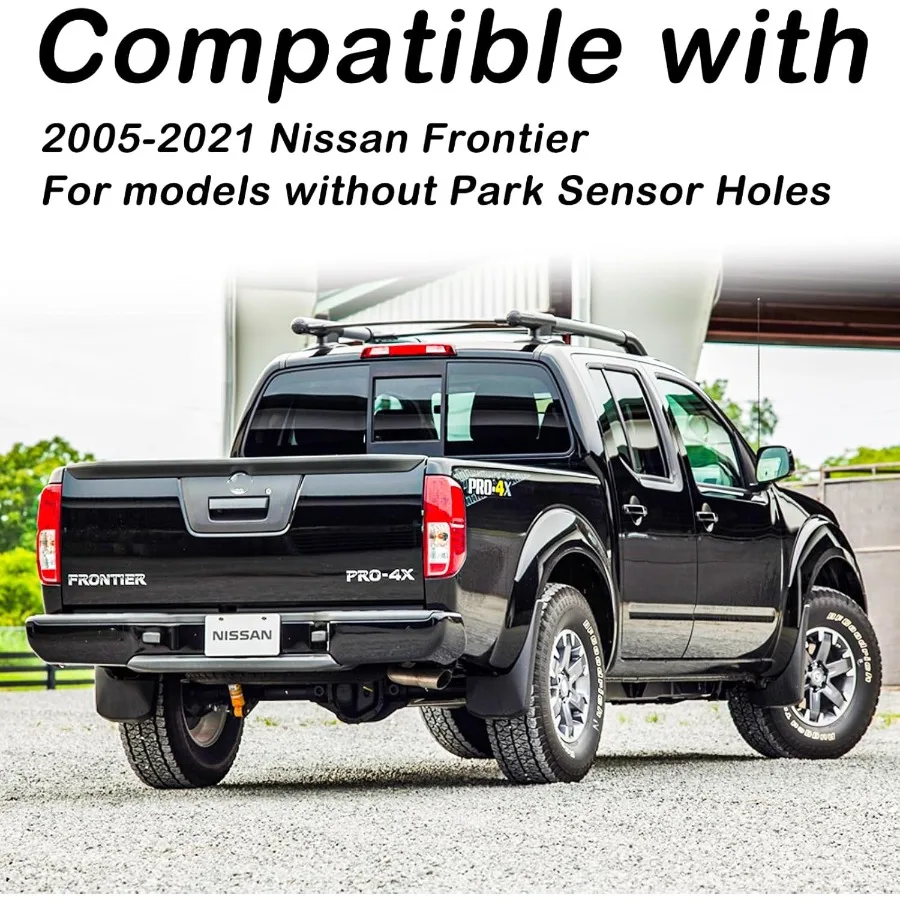 مجموعة المصد الخلفي من الفولاذ لـ 20052021 Nissan Frontier بدون ثقوب مستشعر مساعدة الحديقة استبدال المصد الخلفي الأسود لـ