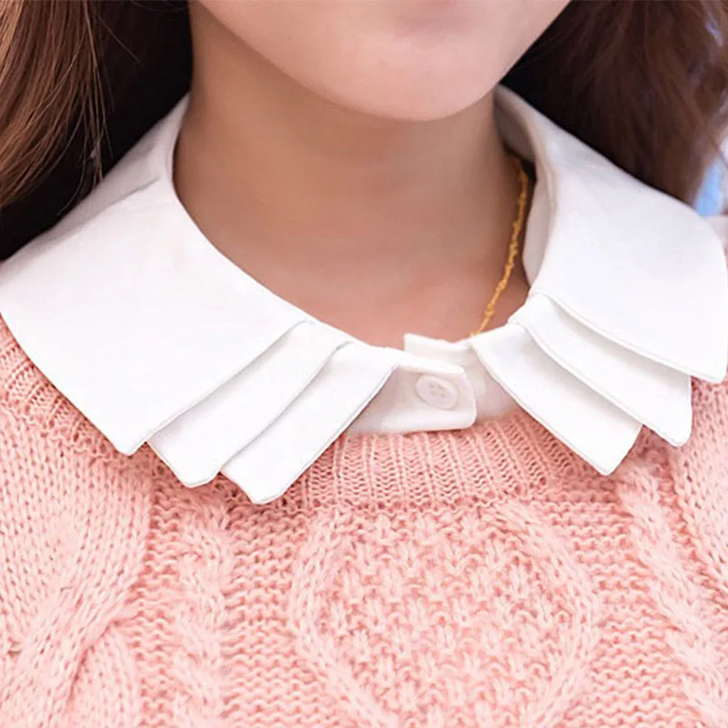 Ladies' Versatile Simple Style Fake Collar, Princess Pleated Decoration for Sweaters and Shirts