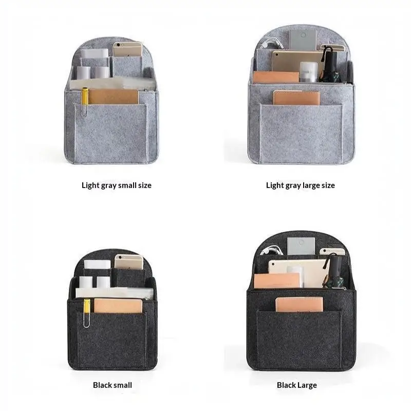 Filz-Rucksack-Organizer-Einsatz, Mehrfachfach-Tascheninlay, große Kapazität, leichter Trenner für Reise- und Schulaufbewahrung – Detail 11
