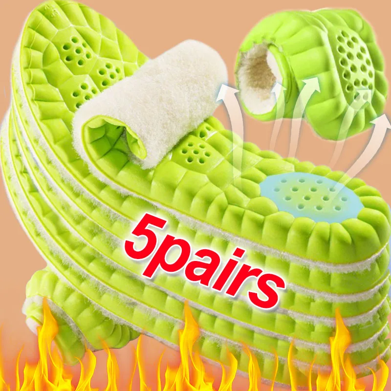 

Плюшевые стельки из пены с эффектом памяти, теплые осенне-зимние мягкие подушечки для обуви с самоподогревом, утолщенная поддержка свода стопы, удобная супермягкая стелька