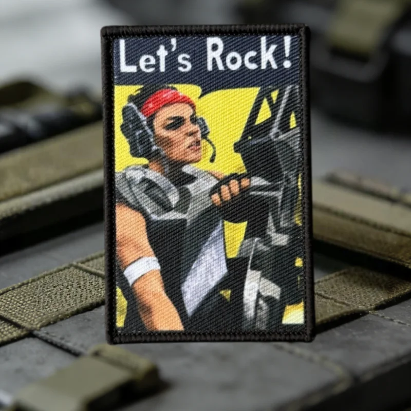 Parche táctico Let's Rock – Insignia velcro para mochila y ropa - imagen 5