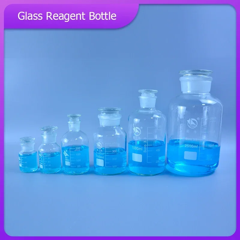 

High-quality 60mL-500mL Wid/Narrow Mouth Transparent Glass Reagent Bottle Laboratory Canning jar Wild-mouth bottle